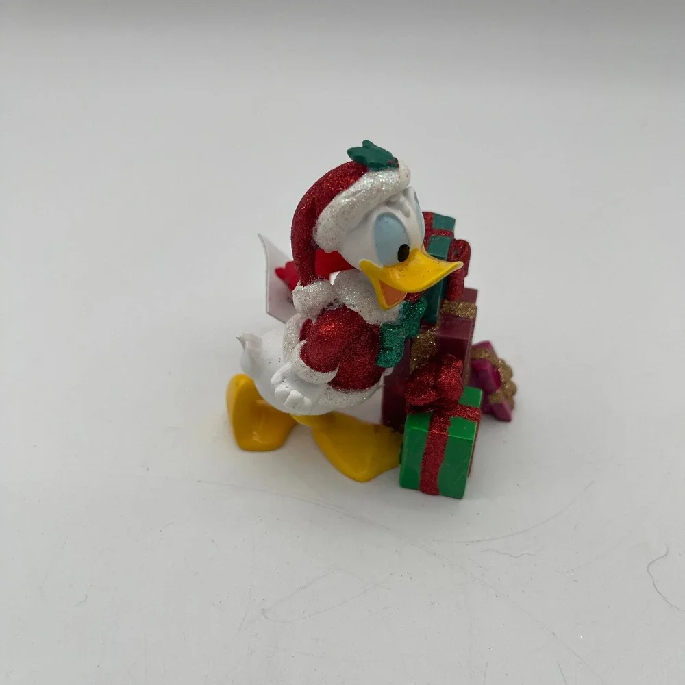 Disney Donald Duck Santa Christmas Ornament with Presents Glitter Accents NEW